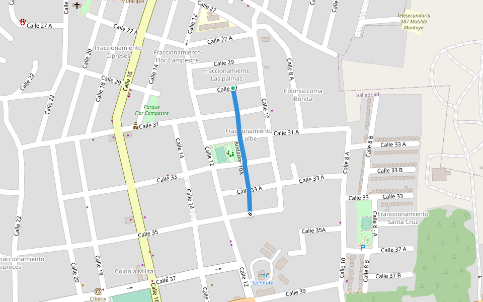 Andador 10A walking route map in Valladolid