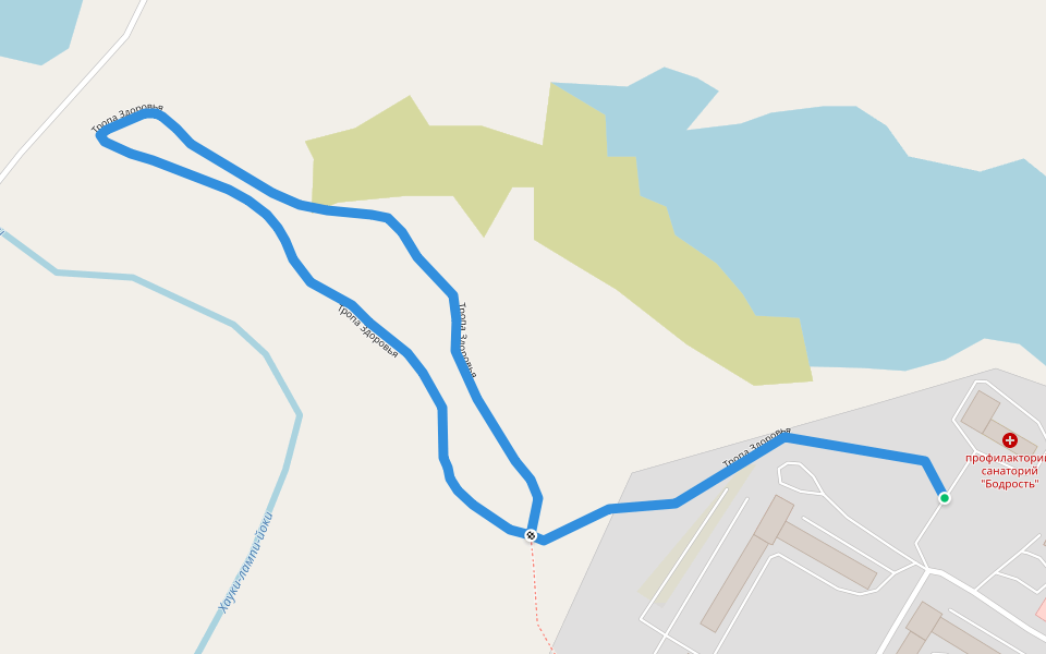 Тропа Здоровья walking route map in Zapolyarny