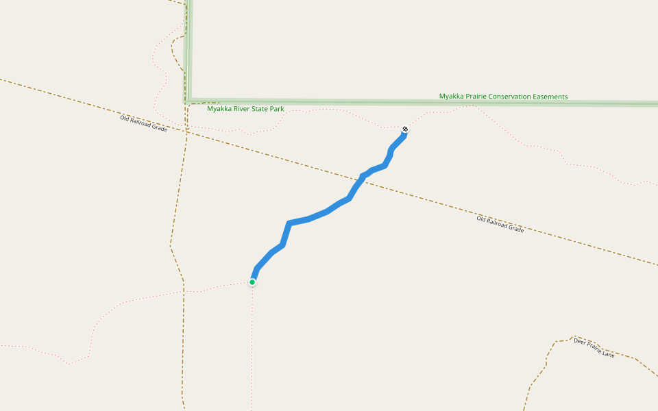 Bobcat Crosstrail walking route map in Myakka City