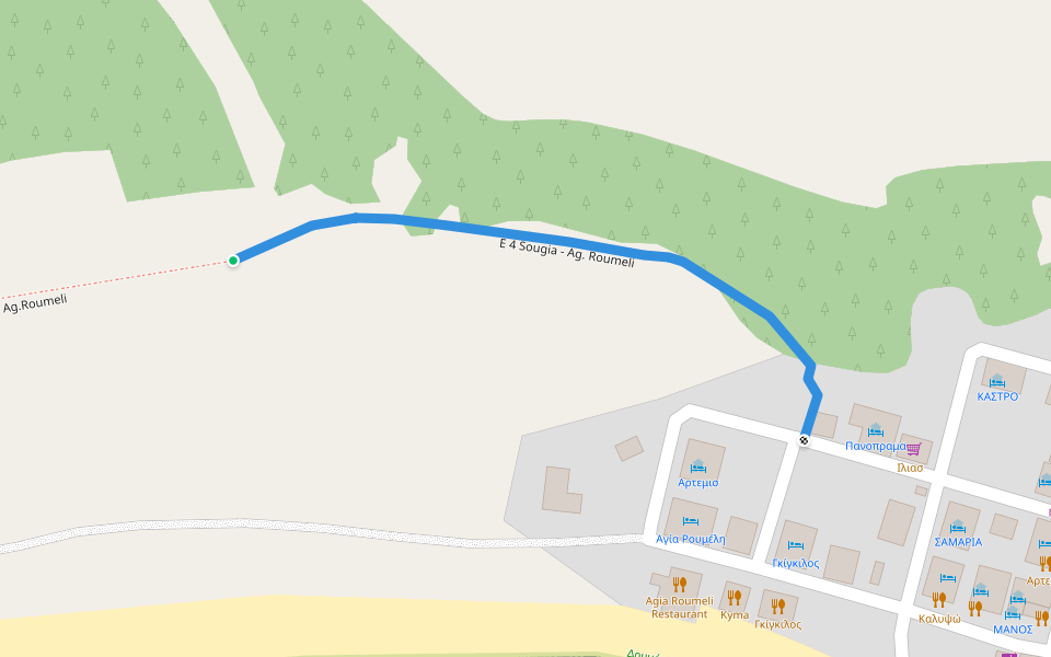 E 4 Sougia - Ag. Roumeli walking route map in Agia Roumeli