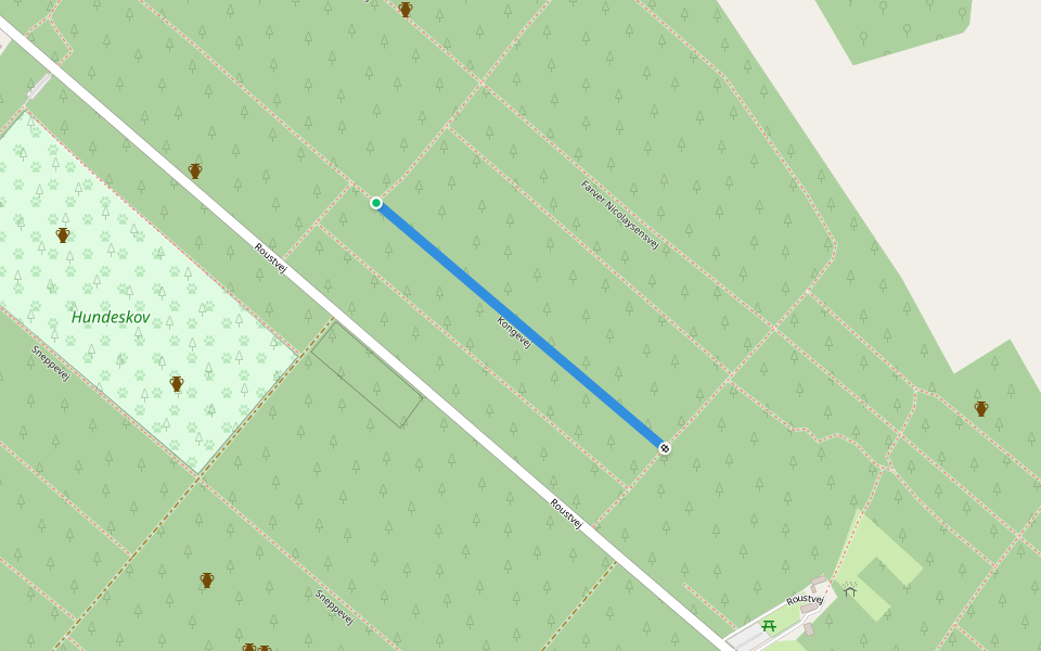 Kongevej walking route map in Varde