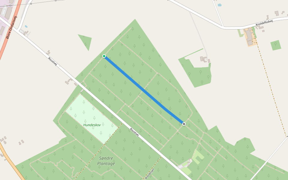 Farver Nicolaysensvej walking route map in Varde