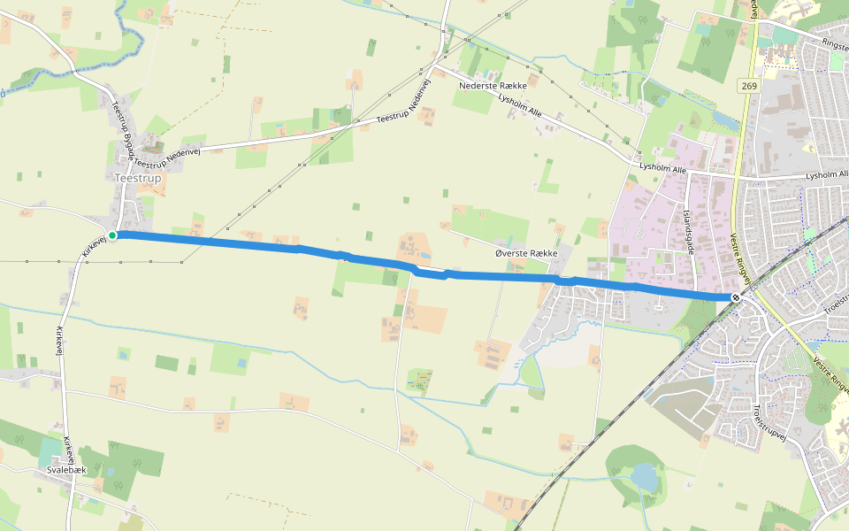 Lysholm Skolesti walking route map in Haslev