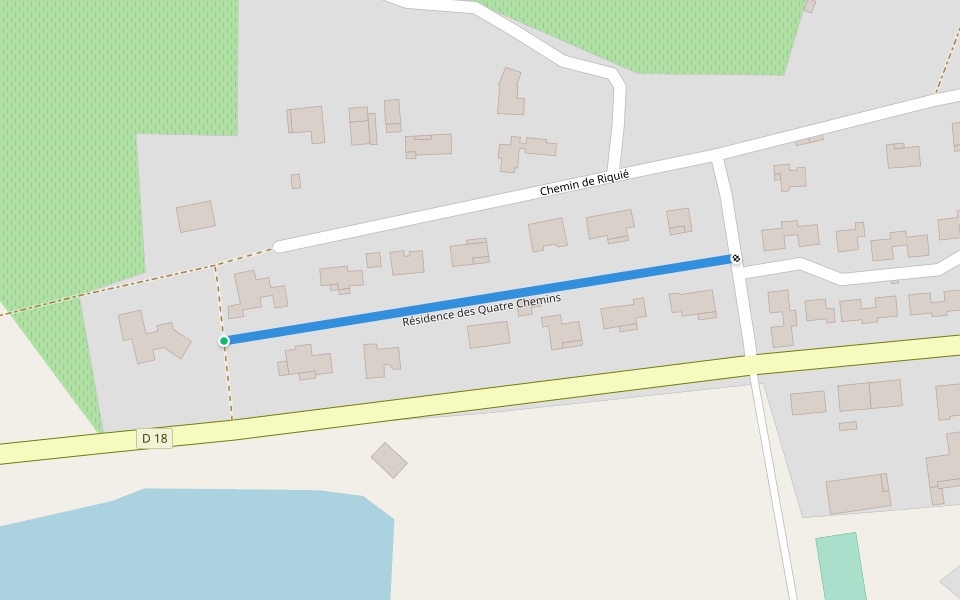 Résidence des Quatre Chemins walking route map in Belvèze-du-Razès