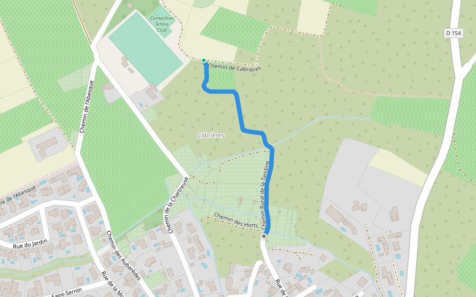 Chemin Rural de la Tandine walking route map in Corneilhan
