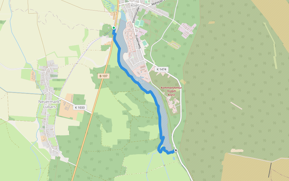Naturlehrpfad Klietzer See walking route map in Klietz