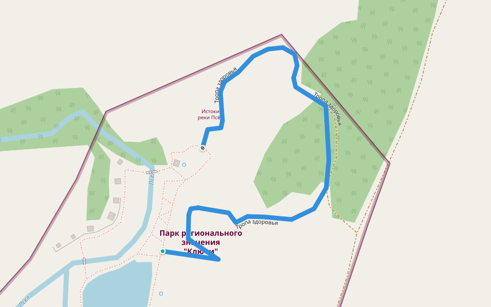 Тропа здоровья walking route map in Kostroma