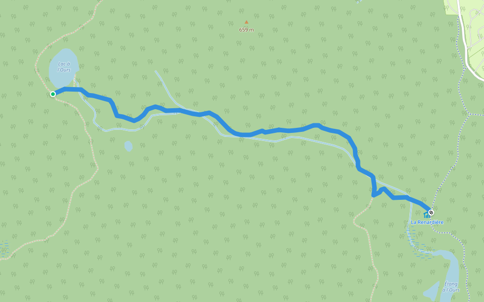 L'Ours walking route map in Lac-Supérieur