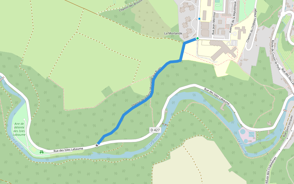 Chemin de la Petite Morlande aux Ruats walking route map in Avallon
