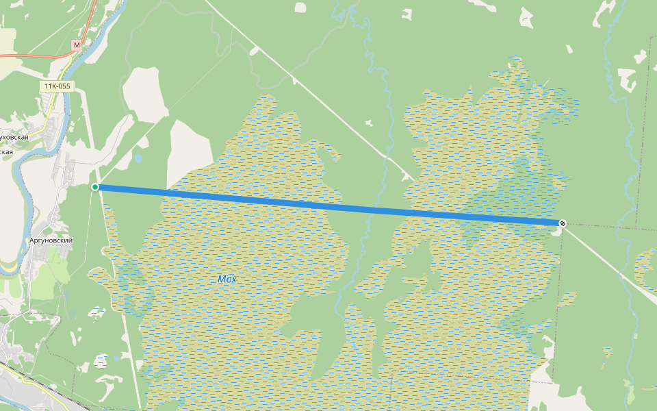 просека Поповская walking route map in Palkinskaya