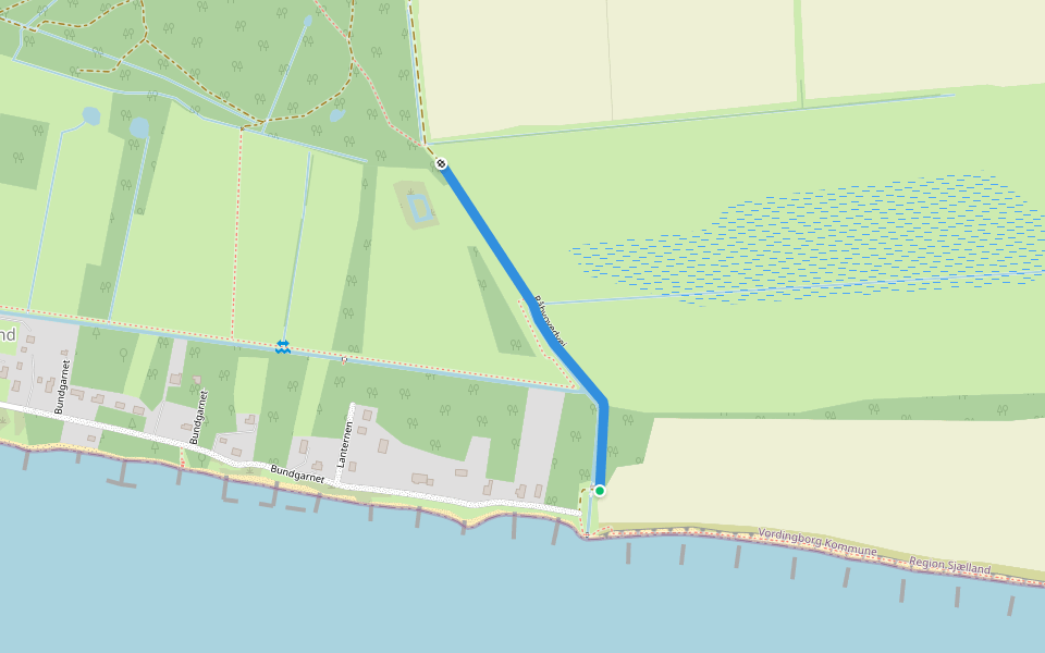 Råbyovedvej walking route map in Stege
