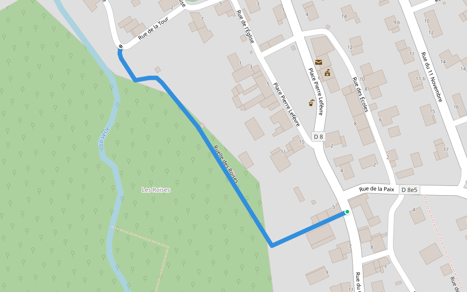 Ruelle des Roises walking route map in Sept-Saulx