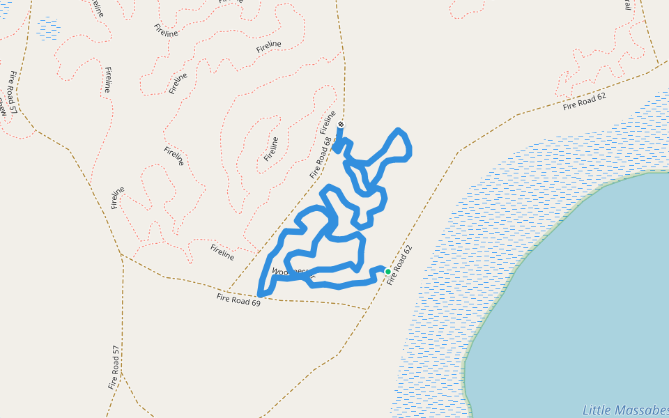 Woodpecker walking route map in Auburn