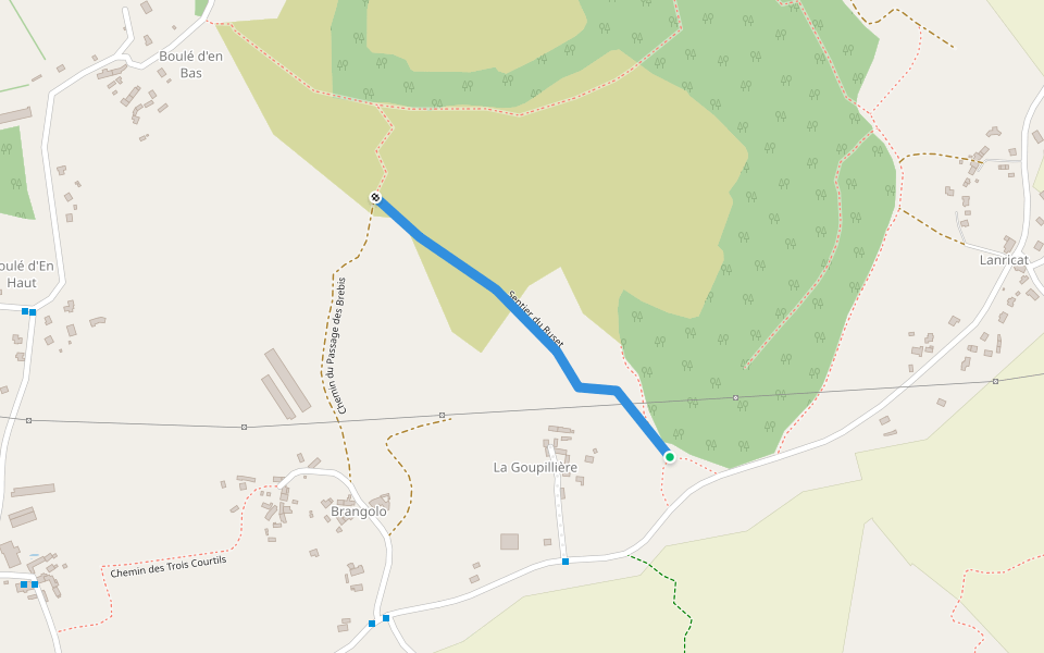 Sentier du Ruset walking route map in Plaintel