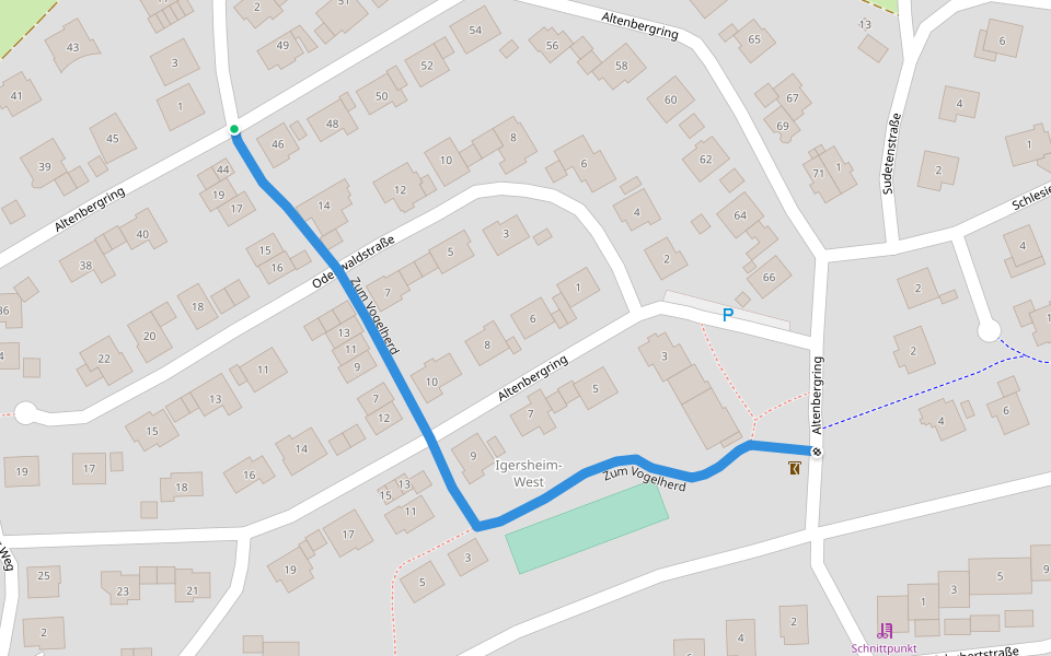 Zum Vogelherd walking route map in Igersheim