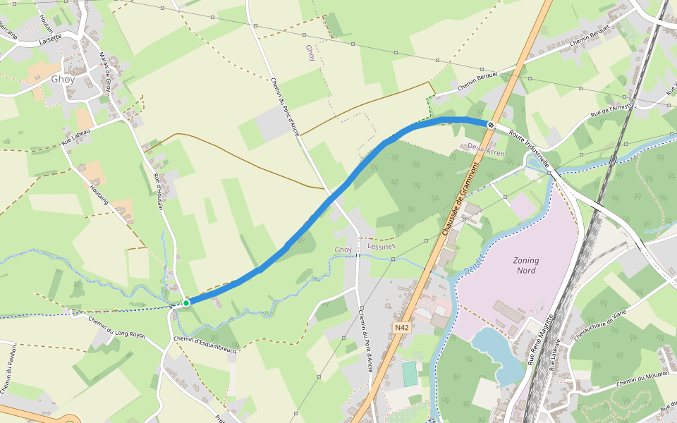 Ravel L87 walking route map in Lessines