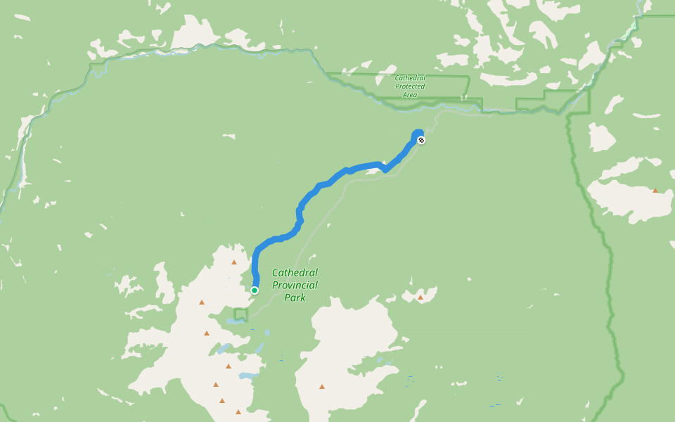 Lakeview Trail walking route map in Keremeos