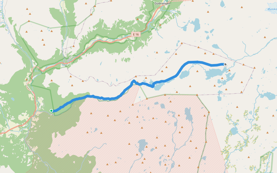 vsb9 walking route map in Stalheim