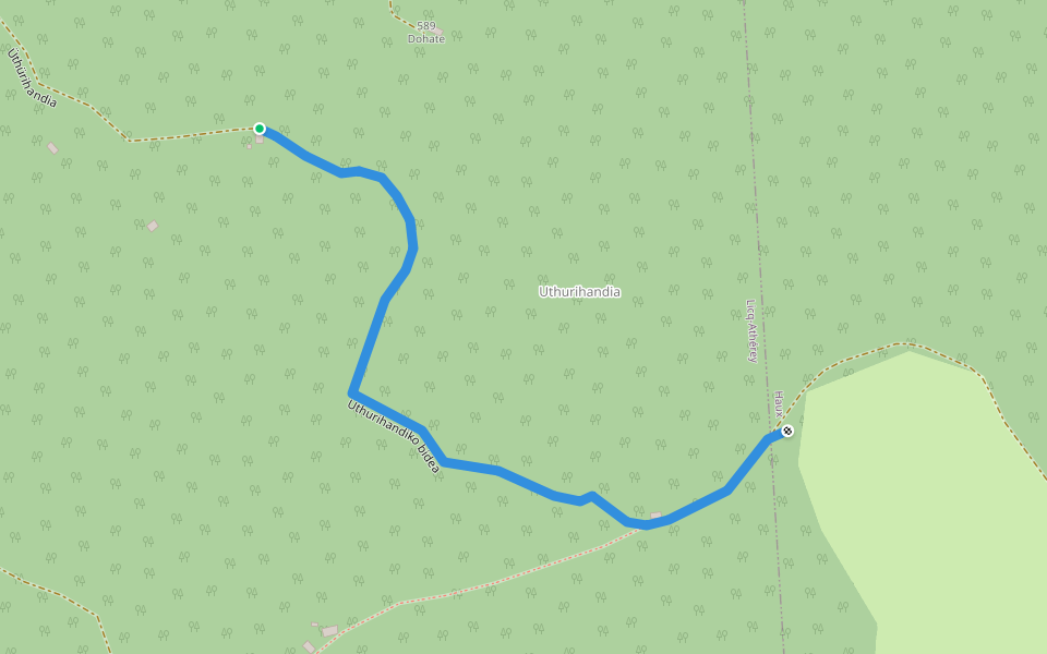 Uthurihandiko bidea walking route map in Licq-Athérey
