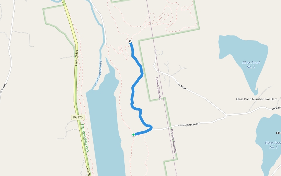 Eagle Pass Trail walking route map in Prompton