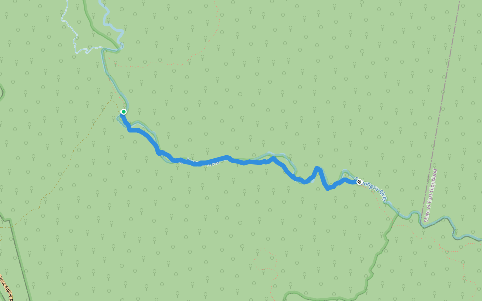 Dungey Track (route) walking route map in Hotham Heights
