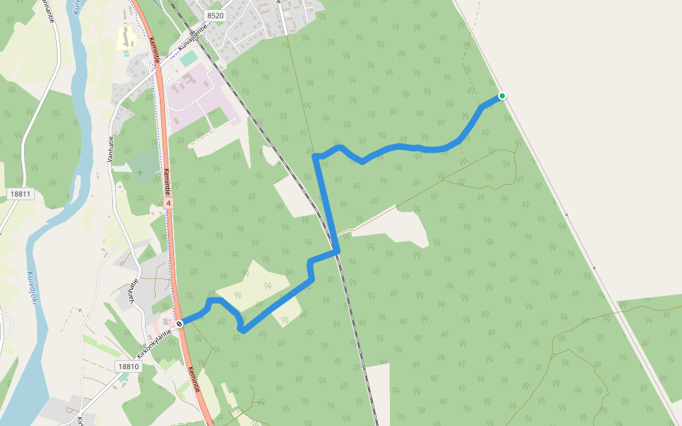 kelkkaura walking route map in Asemakylä