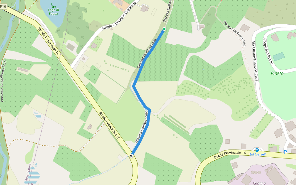 Discesa Dell'Avvocato walking route map in Micavante