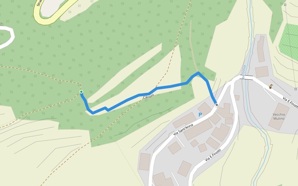 Canoni walking route map in Valle San Felice