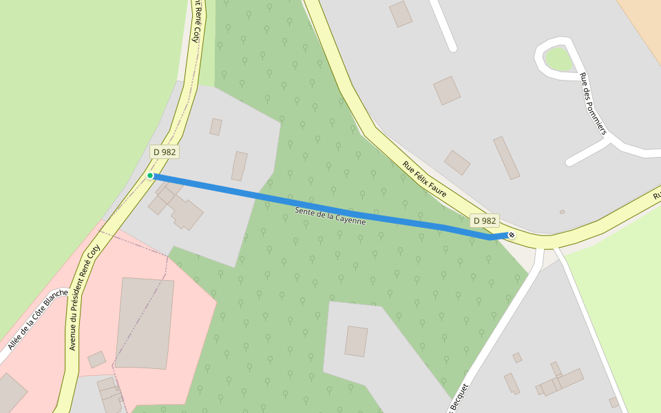 Sente de la Cayenne walking route map in La Frenaye