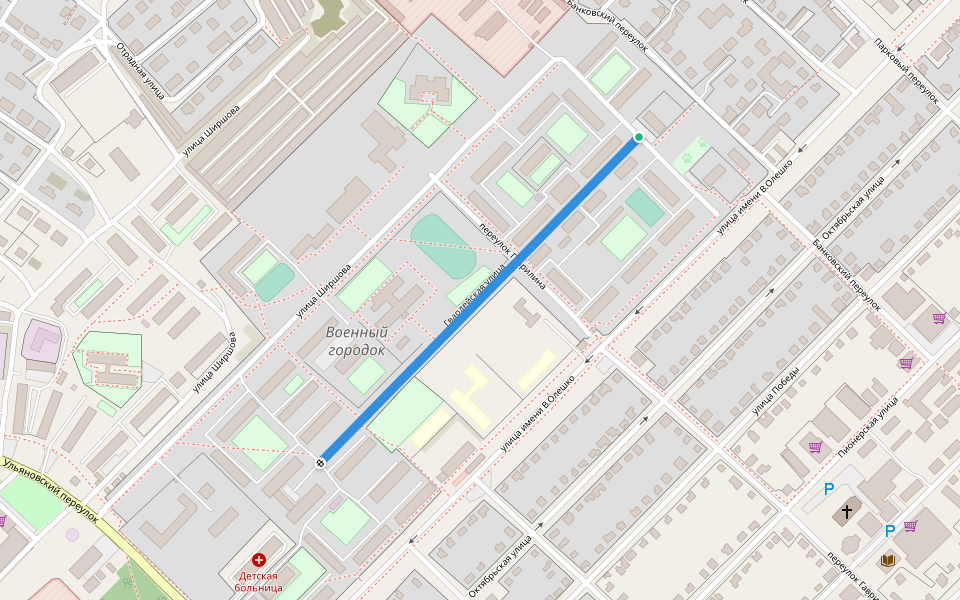 Гвардейская улица walking route map in Aleysk