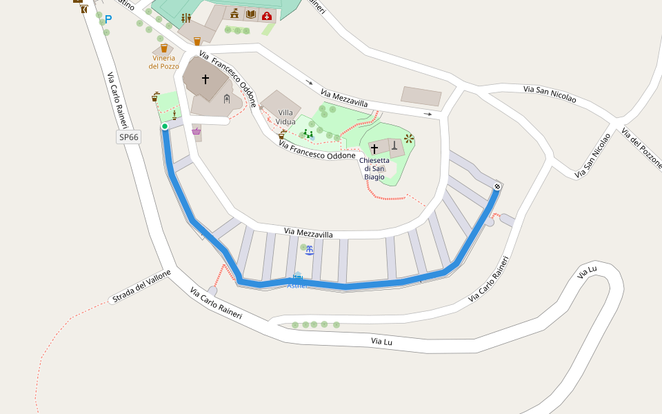 Spalto walking route map in Conzano