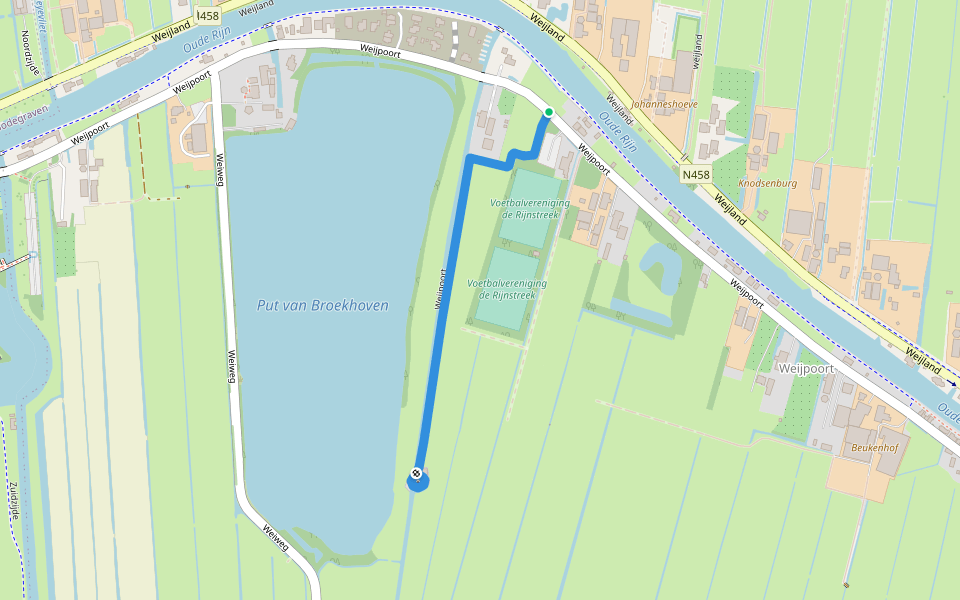 Weijpoort walking route map in Nieuwerbrug aan den Rijn