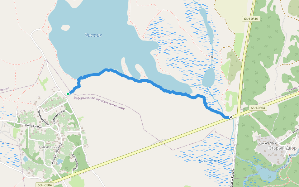 Экотропа "Чистик" walking route map in Nikitenki