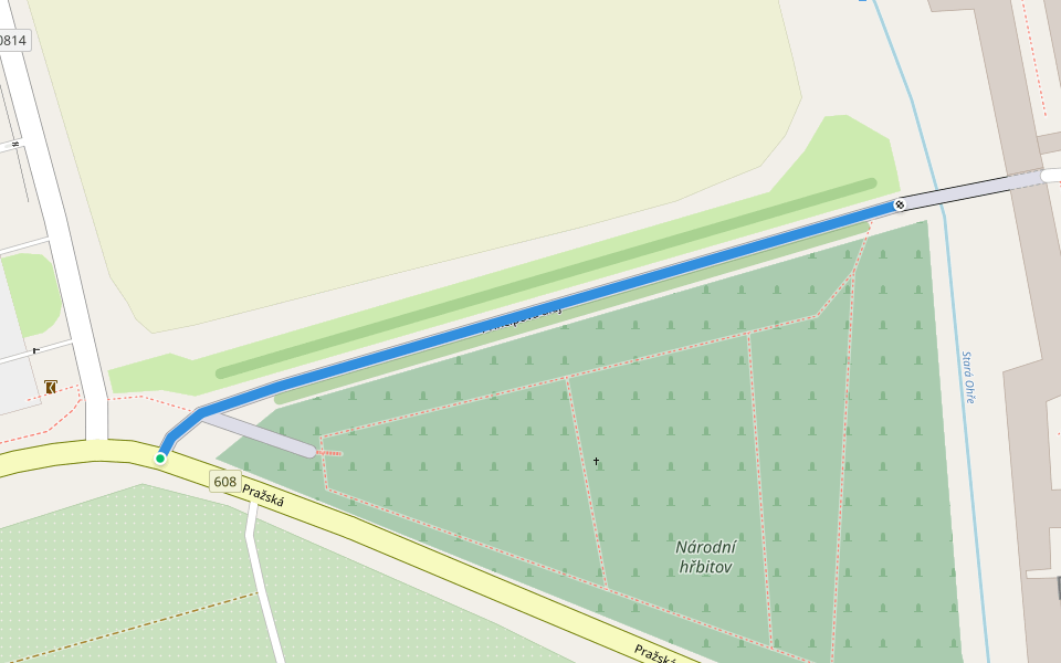 Principova alej walking route map in Terezín