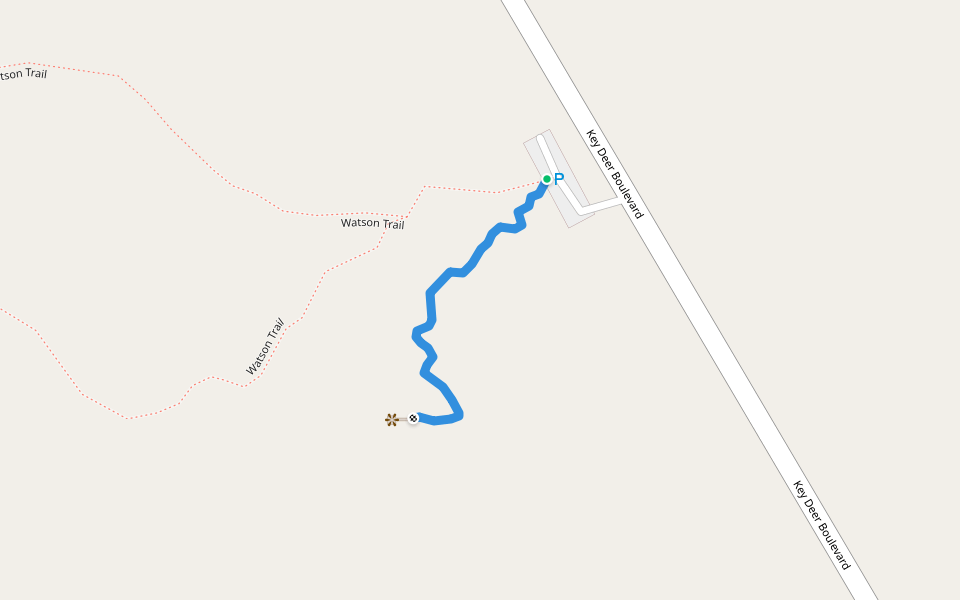 Mannillo Trail walking route map in Big Pine Key