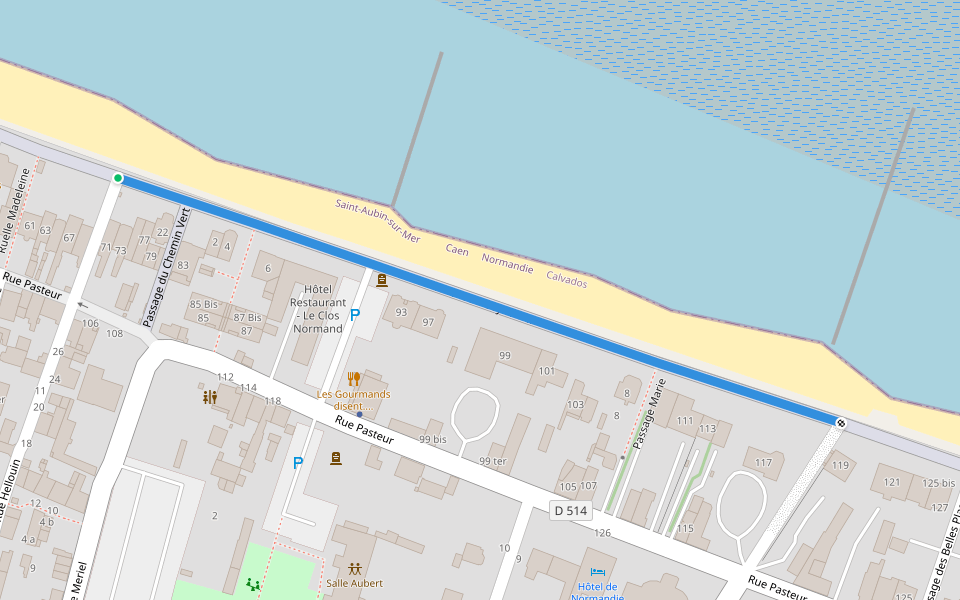 Promenade Guynemer walking route map in Saint-Aubin-sur-Mer