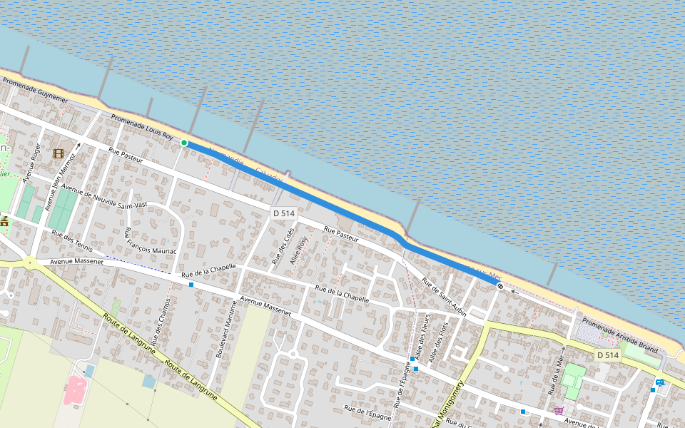 Promenade Paul Doumer walking route map in Saint-Aubin-sur-Mer