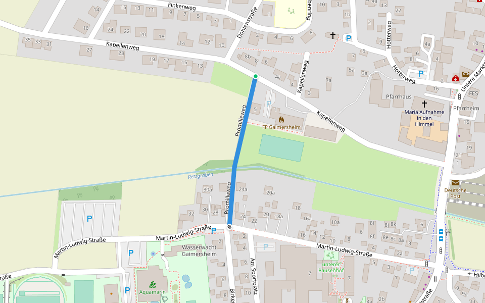 Promilleweg walking route map in Gaimersheim