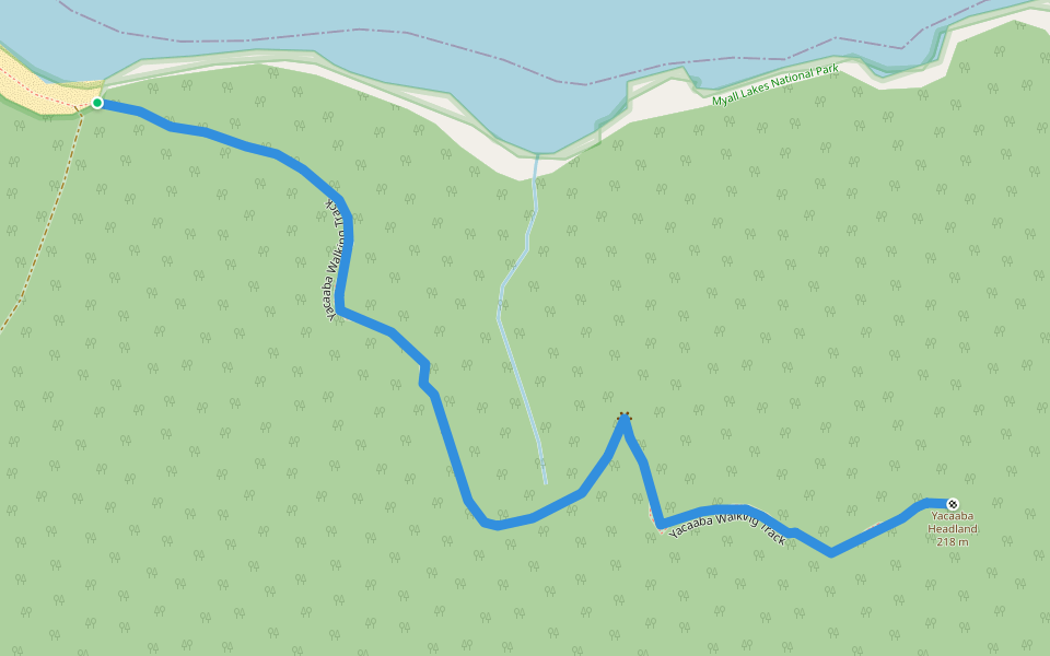 Yacaaba Walking Track walking route map in Hawks Nest