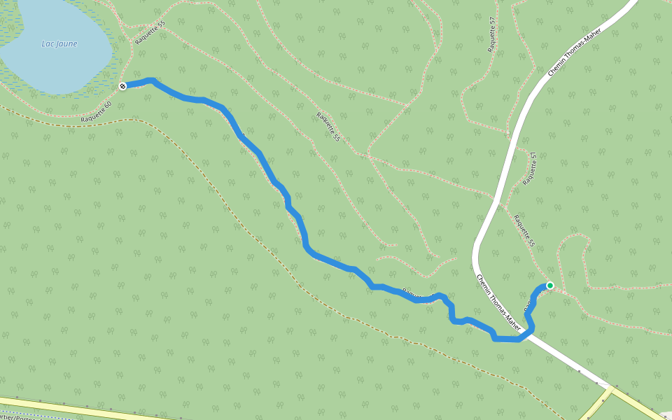 Raquette 55 walking route map in Lac-Saint-Joseph