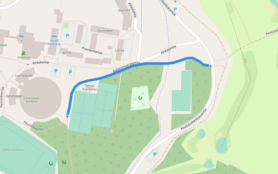 Kalattoman kierros walking route map in Supinkulma