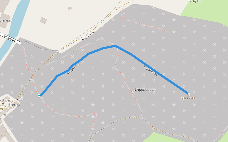 Slegghaugan walking route map in Røros