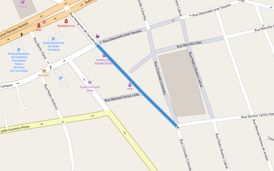 Rua Antônio de Sá walking route map in Campina Grande