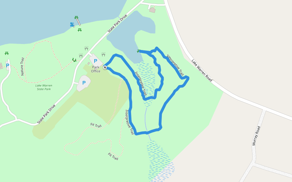 Interpretive Trail walking route map in Hampton