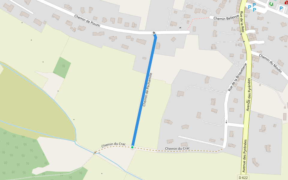 Chemin de Pechamille walking route map in Gardouch