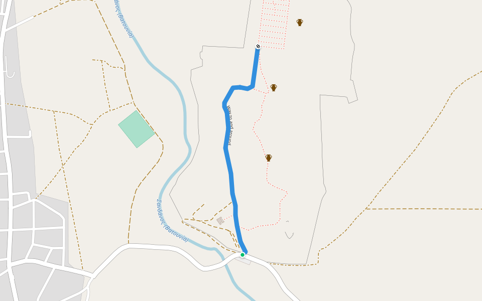 Way to and around walking route map in Nea Moudania
