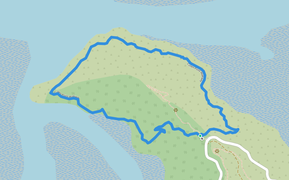 Cullen Point Walkway walking route map in Havelock