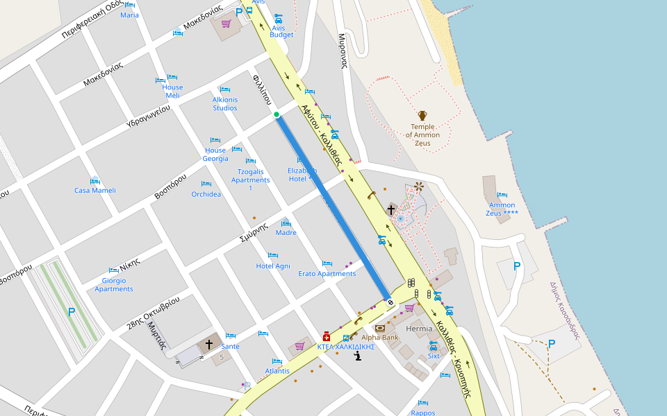 Φιλλίπου walking route map in Kallithea