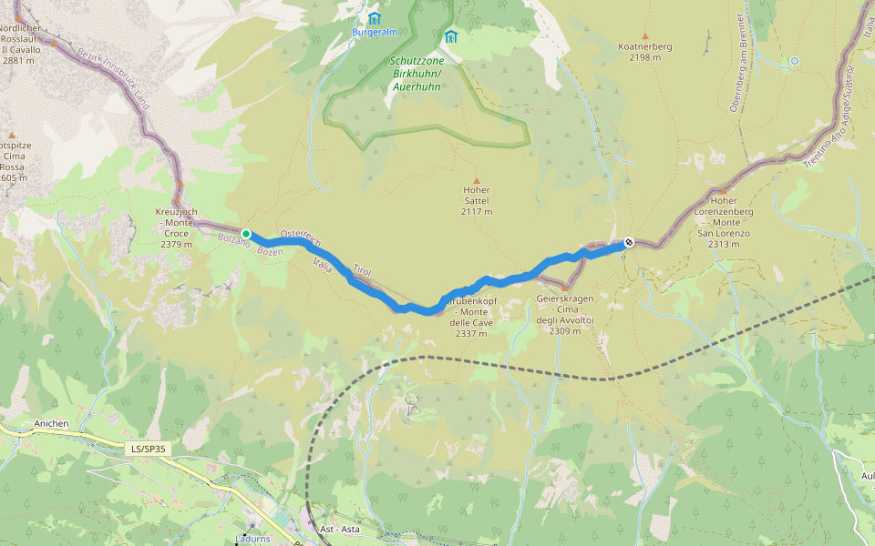 93A walking route map in Obernberg am Brenner