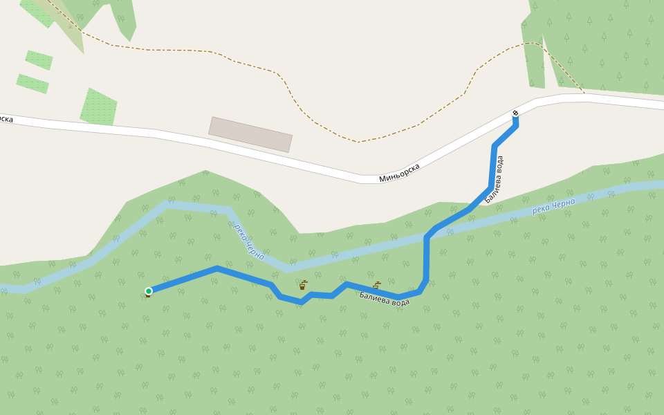 Балиева вода walking route map in Smolyan